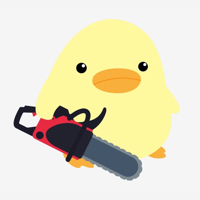 Duck with chainsaw meme chick gift idea chicken