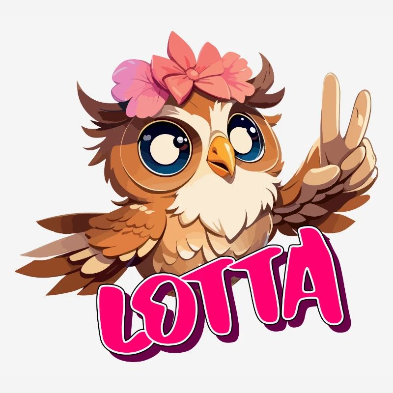 LOTTA - Schöner Mädchen Name mit süßer EULE