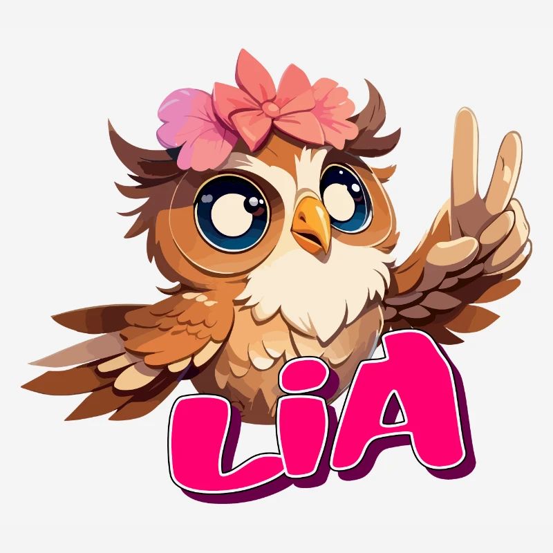 LIA - Schöner Mädchen Name mit süßer EULE