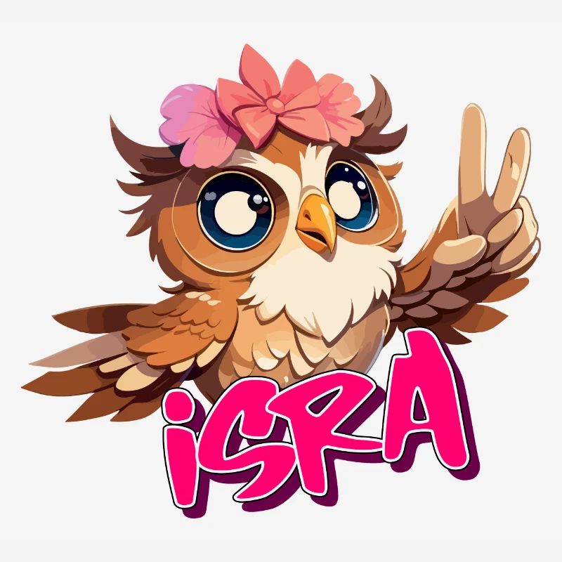 ISRA - Schöner Mädchen Name mit süßer EULE