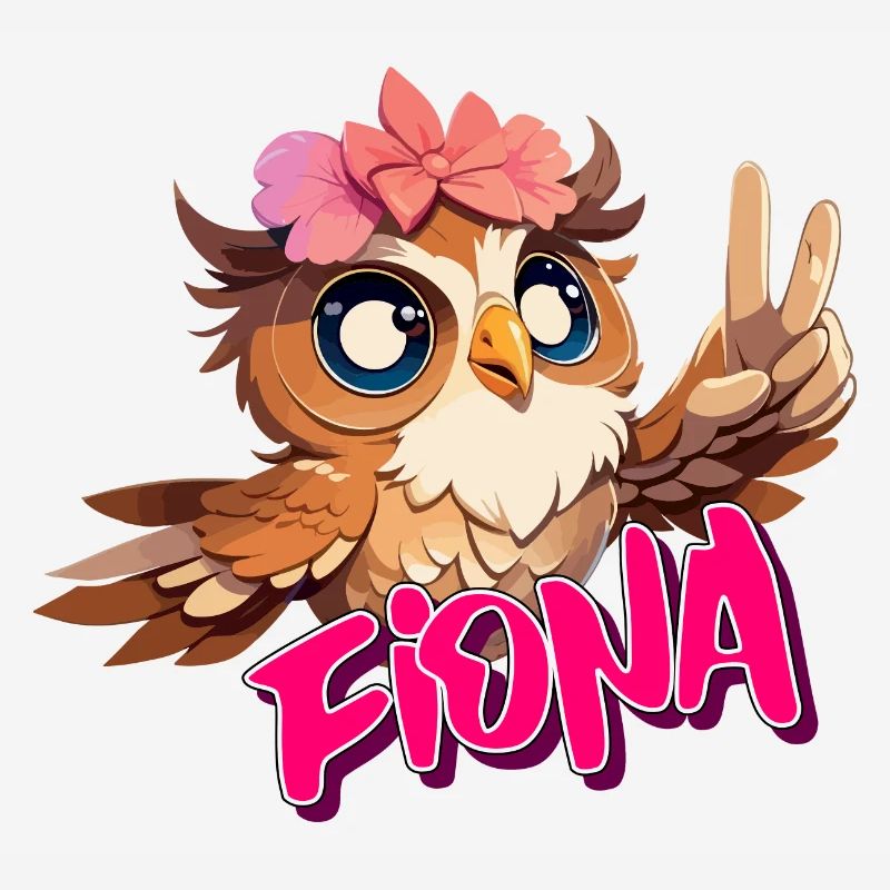 FIONA - Schöner Mädchen Name mit süßer EULE