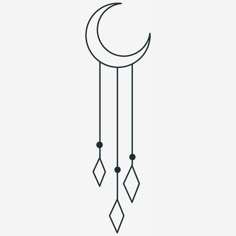 BOHO crescent moon with dangles