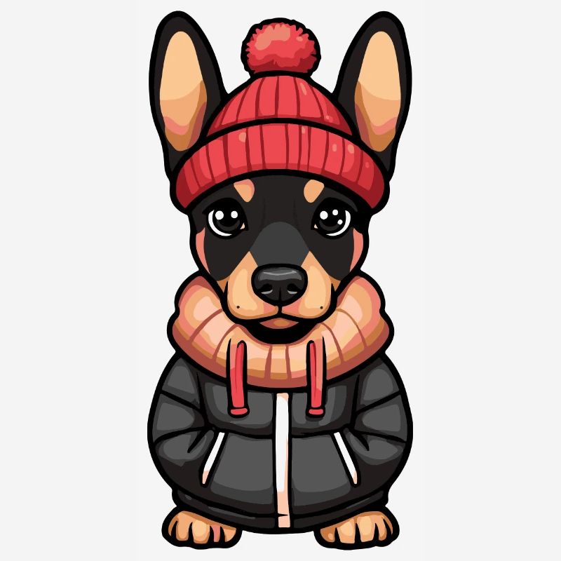Doberman Chien Hiver