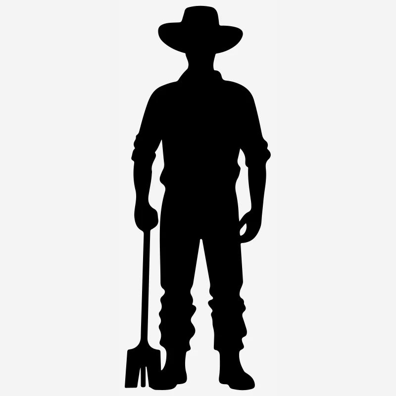 Silhouette d’agriculteur
