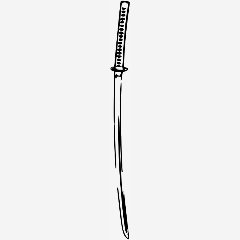 Samurai Japan Katana Ninja Sword retro vector