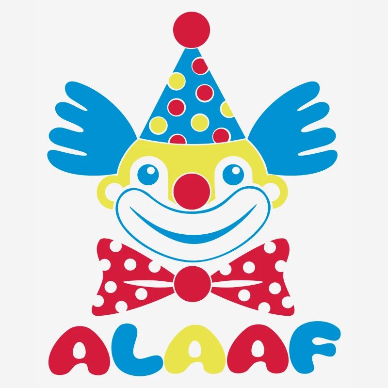 Fasching Karneval Clown ALAAF 1, 2 oder 3 Farben