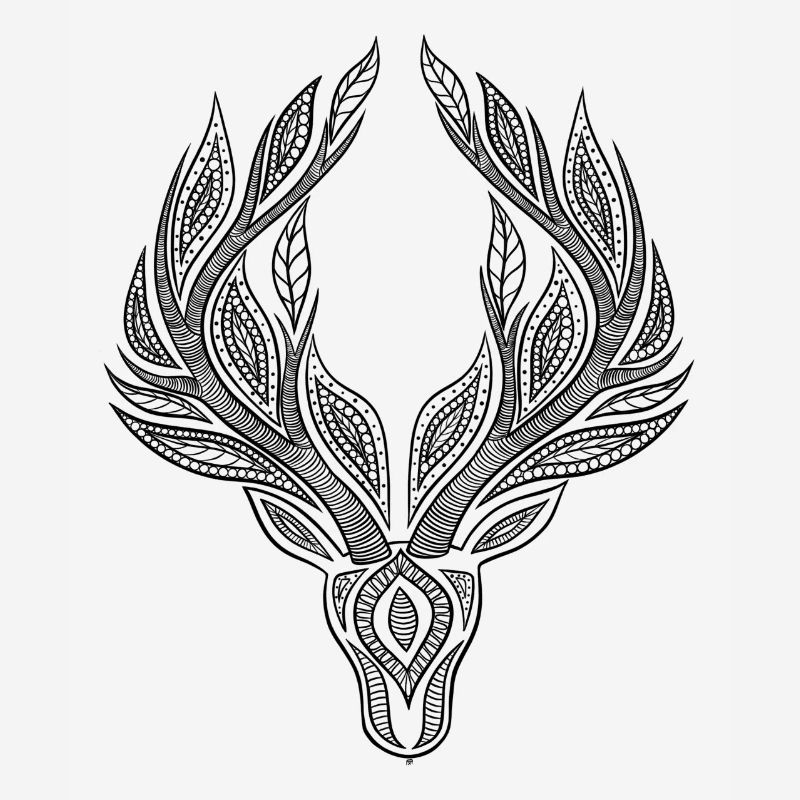 Mandala cerf noir