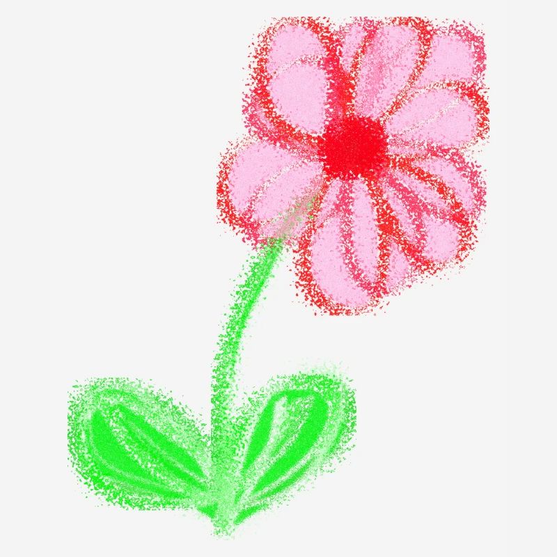 Fleur rouge peinte à la main pixel de fleur abstraite