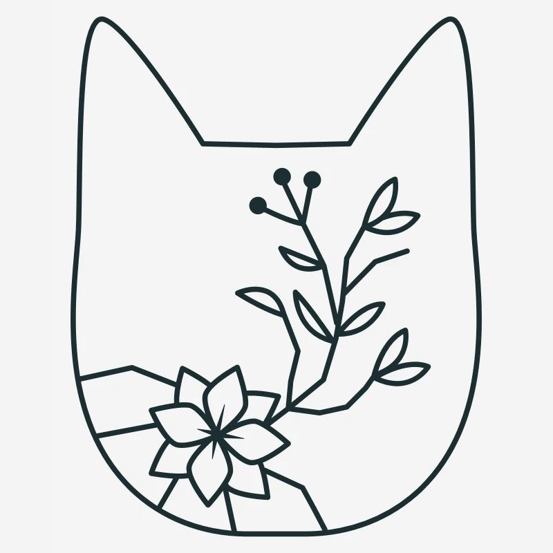 FLEUR florale tête de chat