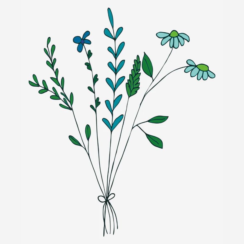 fleur prairie tons bleus fleurs sèches