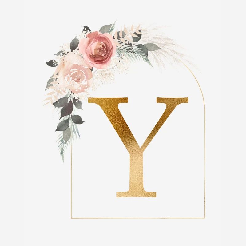 Customizable Monogram Y Flower Arch