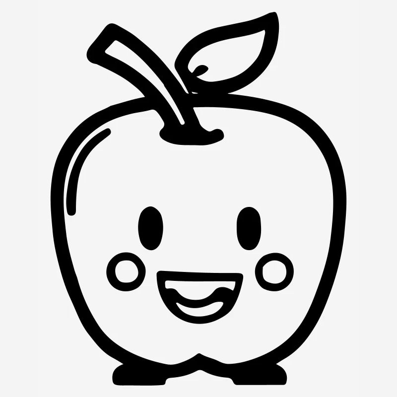 Cute Apple with Face Vector Gift Idea