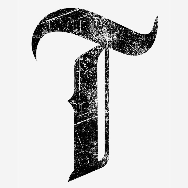 Tshirt alphabet initial T