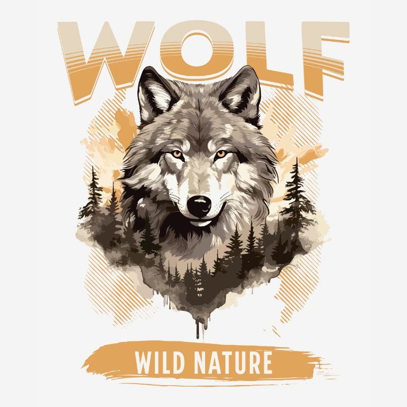 Wolf Wolf Head Nature Wilderness Adventure Forest Art
