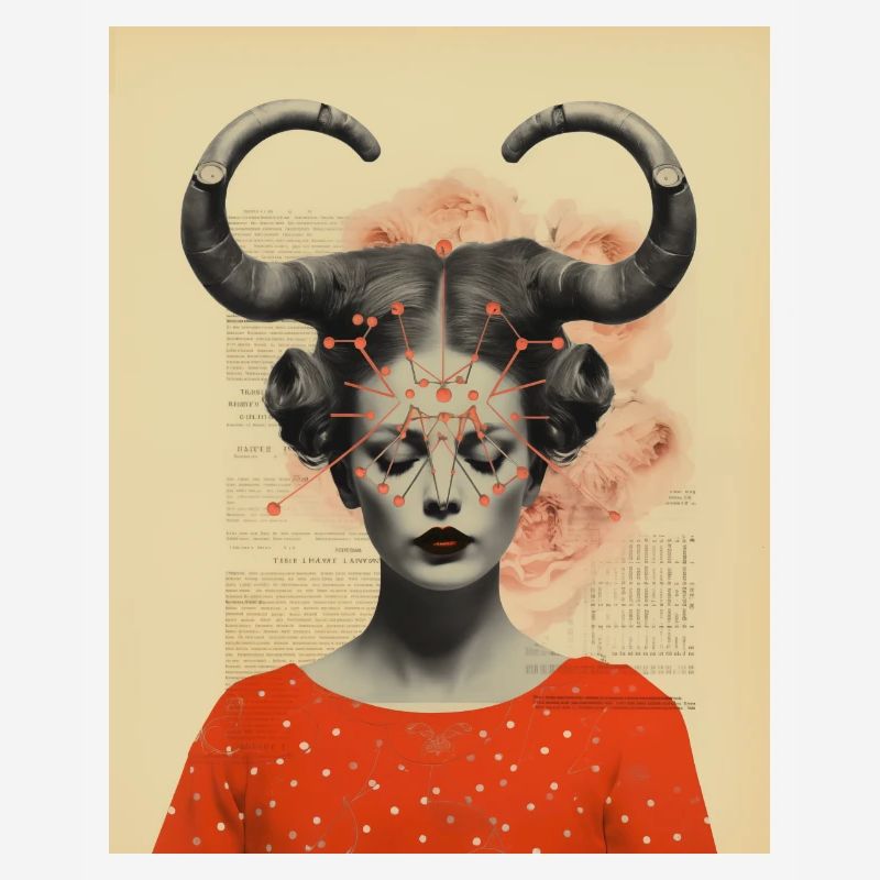 Steinbock Collage Kunst Astrologie