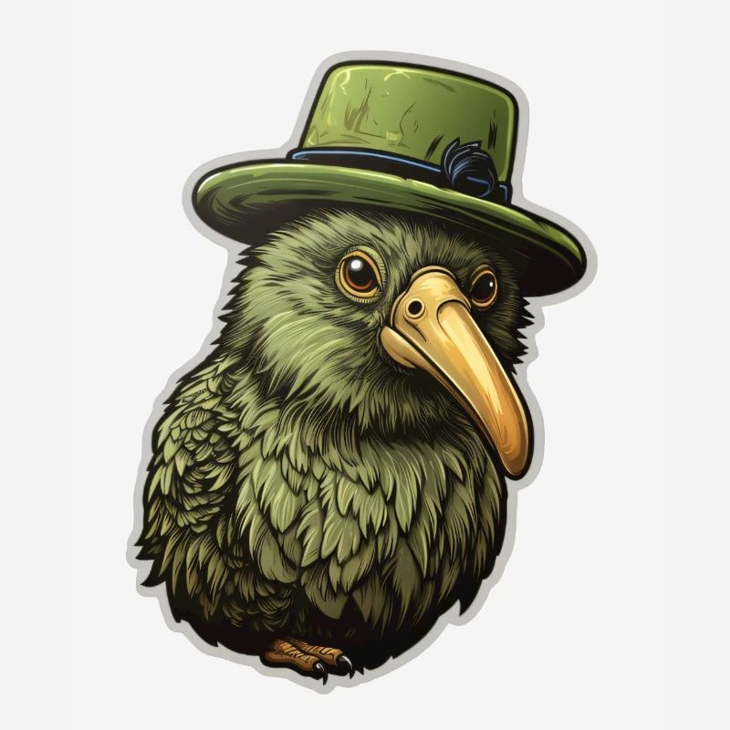 Kiwi with hat