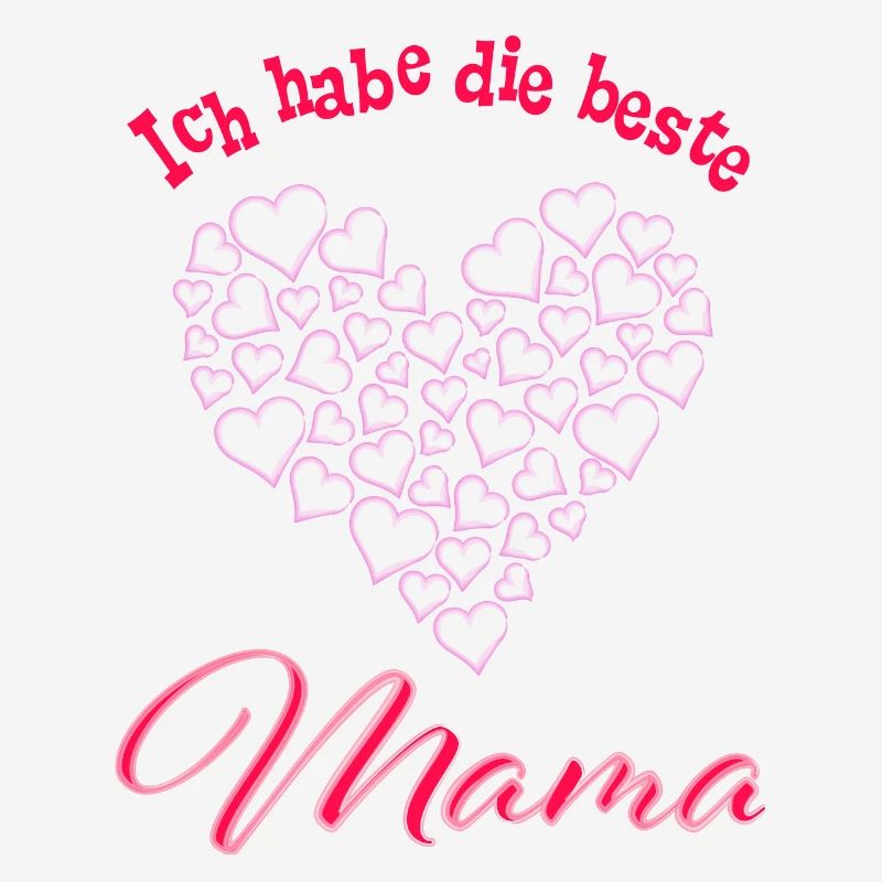 Muttertag - Ich habe die beste Mama -Aquarell Herz