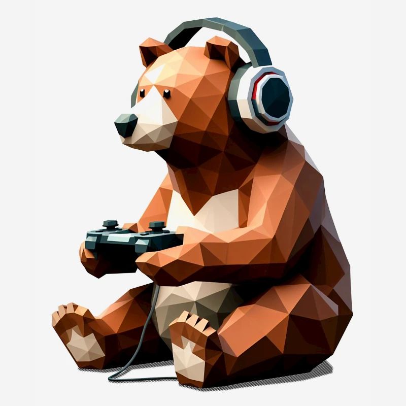 Gaming Bear with Headset & Controller