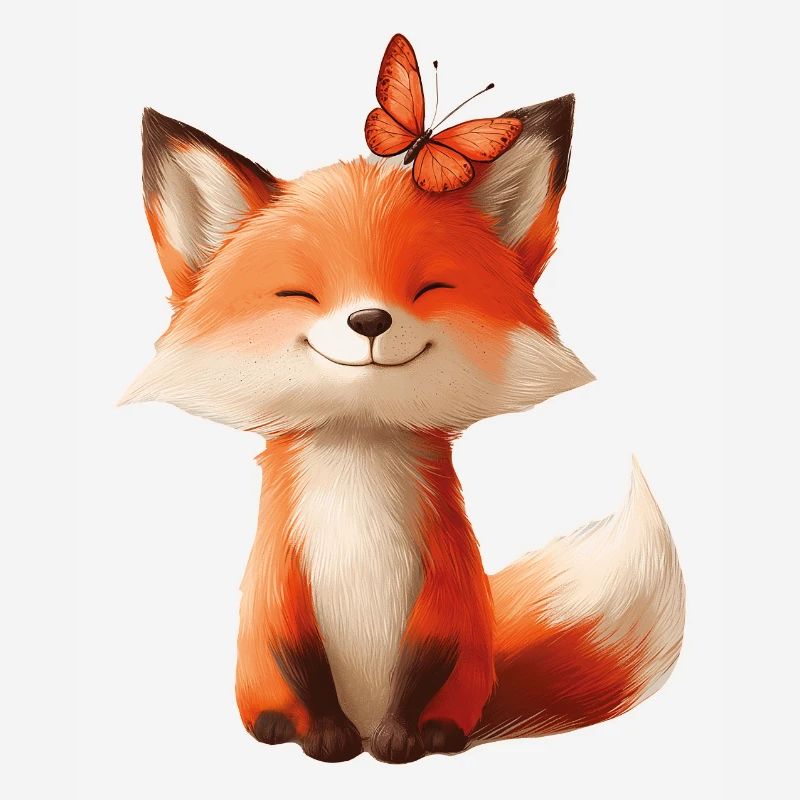 Renard avec papillon
