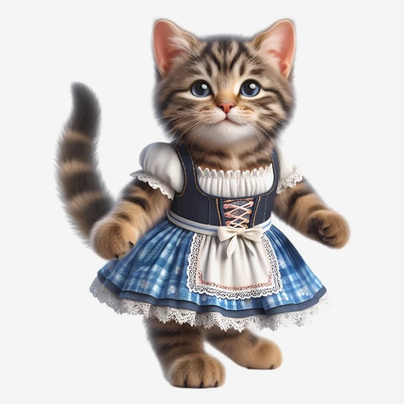 Mignon petit chat en dirndl