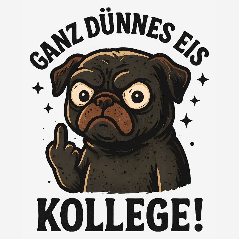 Very thin colleague pug dog