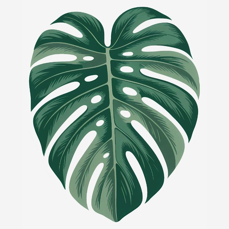 Tropical Monstera Leaf Illustration