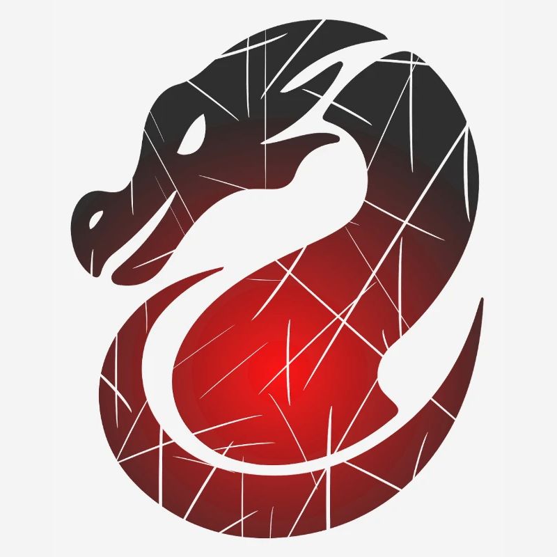 Roter Drachen mit Split-Textur