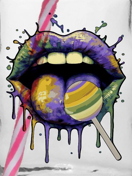 Bunte Pop-Art Lippen & Lolli
