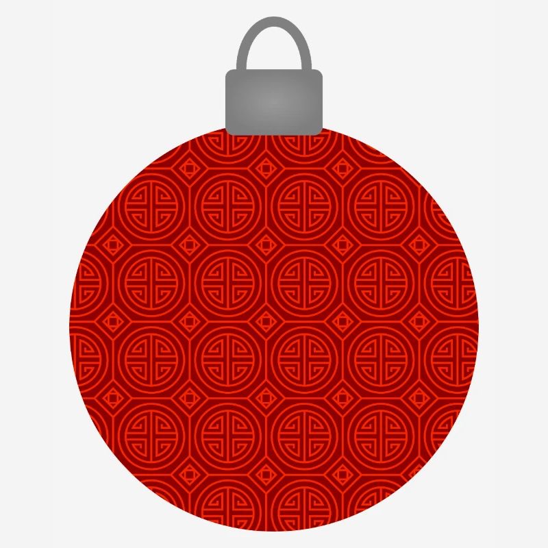 Red Circular Pattern Ornament Christmas Bauble