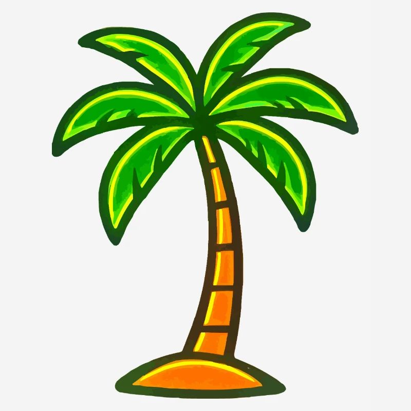 Neon Palm Tree Caribbean Design