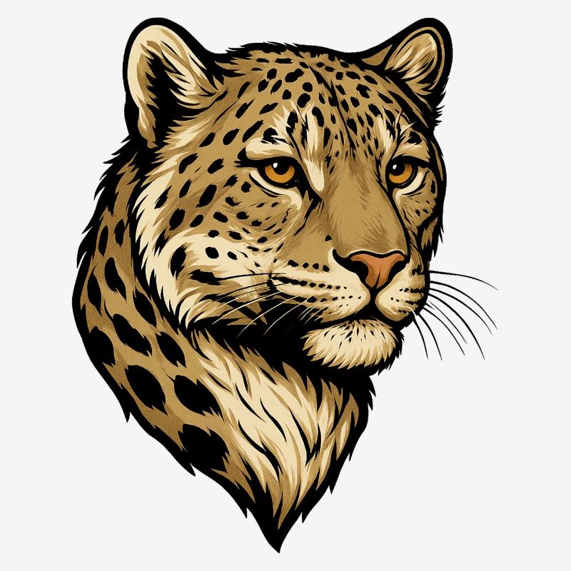 Leopard Head Illustration