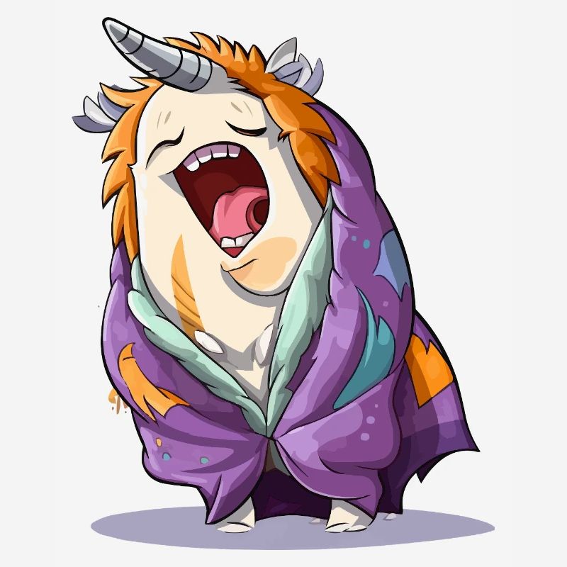 Licorne bâilleuse avec écharpe