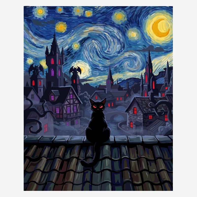 Moonlit Rooftop Cat Noir
