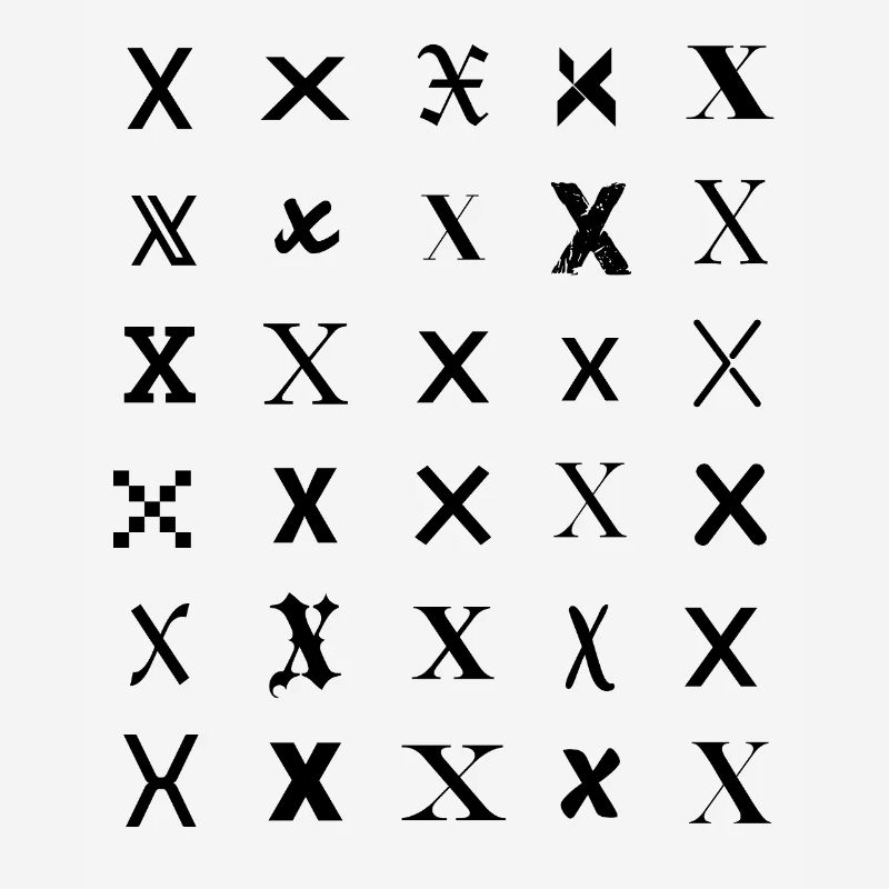 Typografie X Monogramm-Buchstabenmosaikdesign