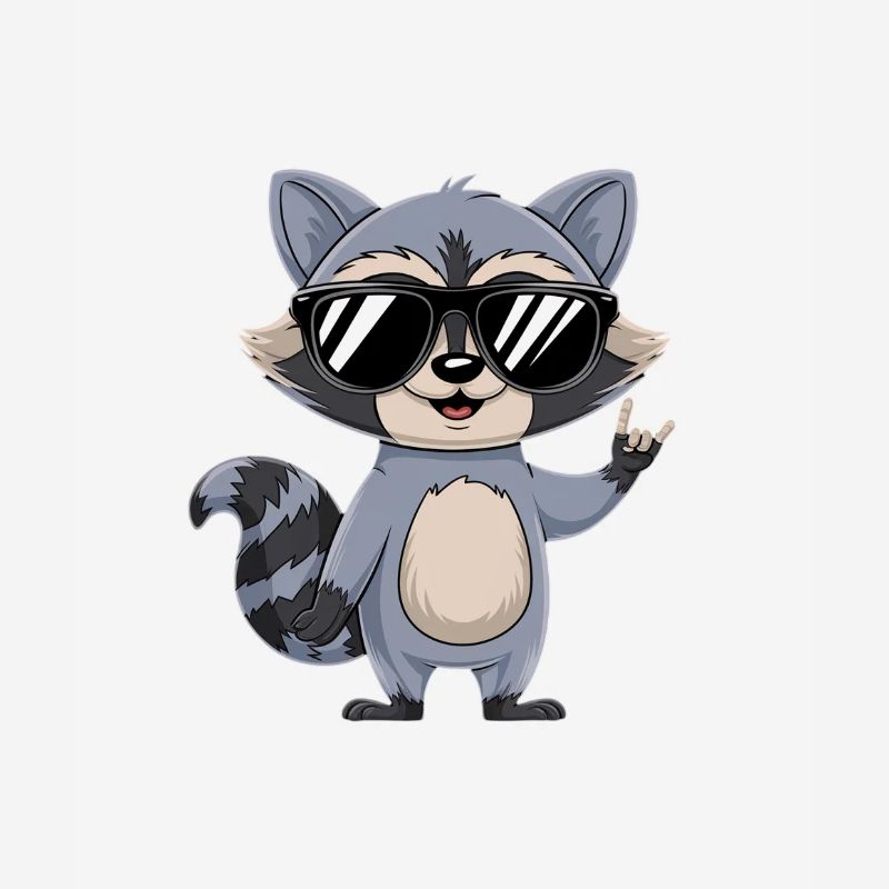 Waschbär mit Sonnenbrille