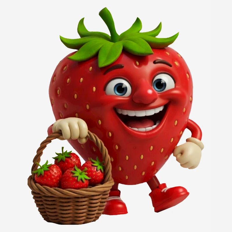 Fraise avec visage