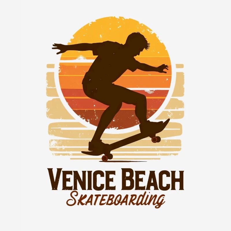 Venice Beach Skateboard Sunset