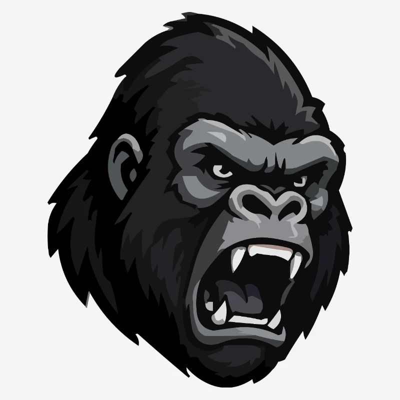 Raging Gorilla Head Graphic