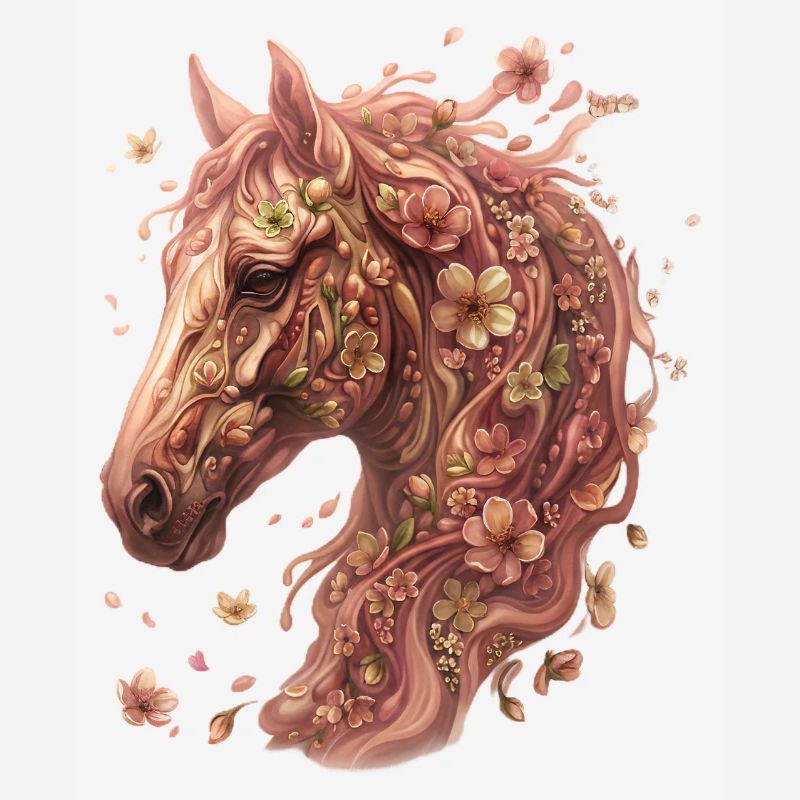 Tête de cheval flore avec des fleurs