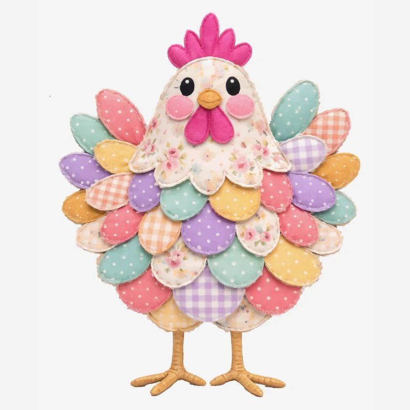 Poule Patchwork Mignonne Style Rustique