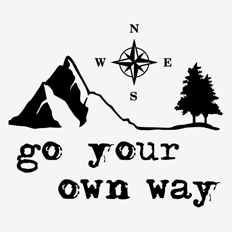 Mountain adventure, mountains, forest and compass
