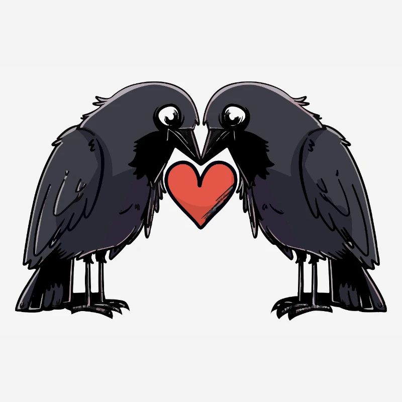 Corbeau Couple Crow e Saint-Valentin