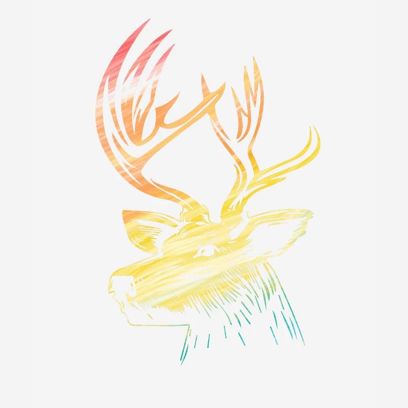 Deer Head Deer Head Rainbow Coloré