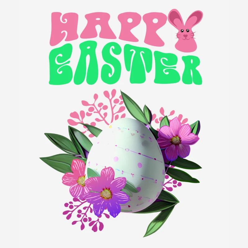 Happy Easter Flowers Easter Egg