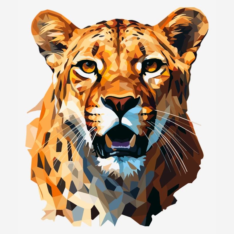 Guépard dans le style polygonal
