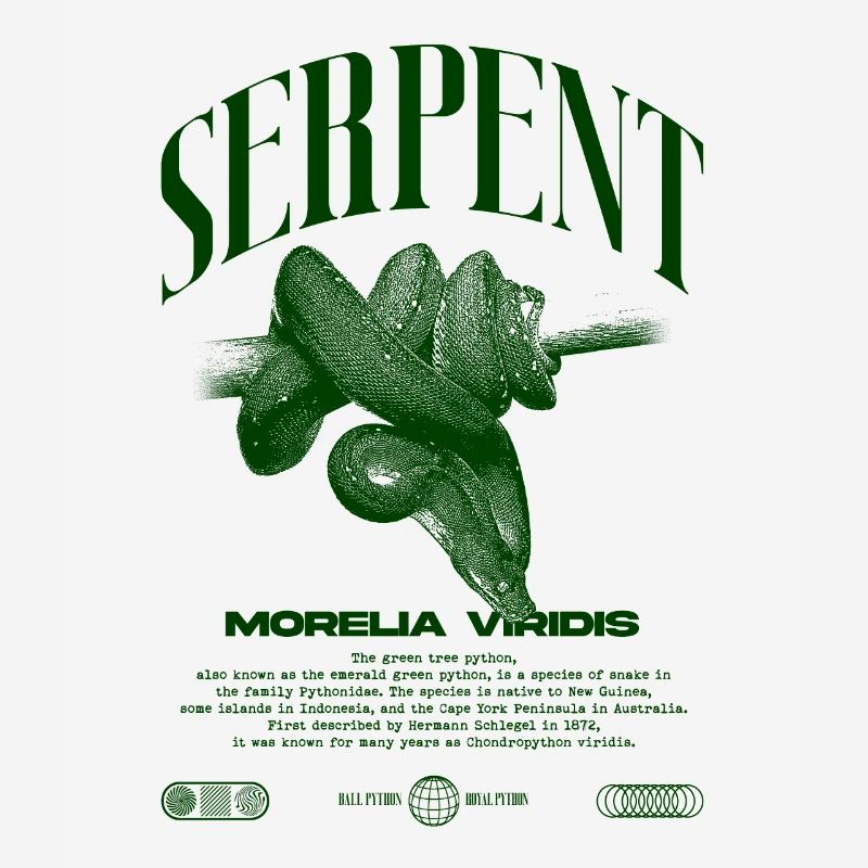 Grüner Baum Python Modern Reptile Keeper Streetwear