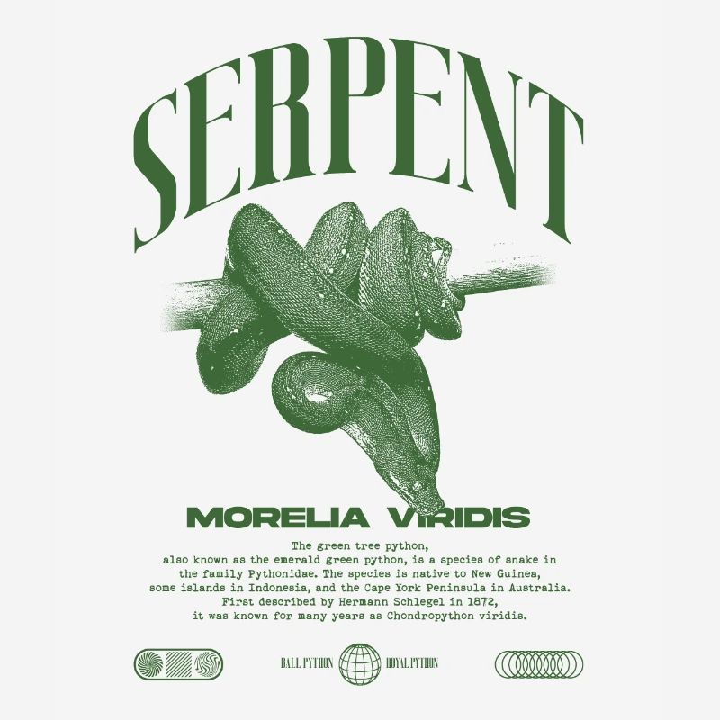 Green Tree Python Modern Reptile Keeper Streetwear