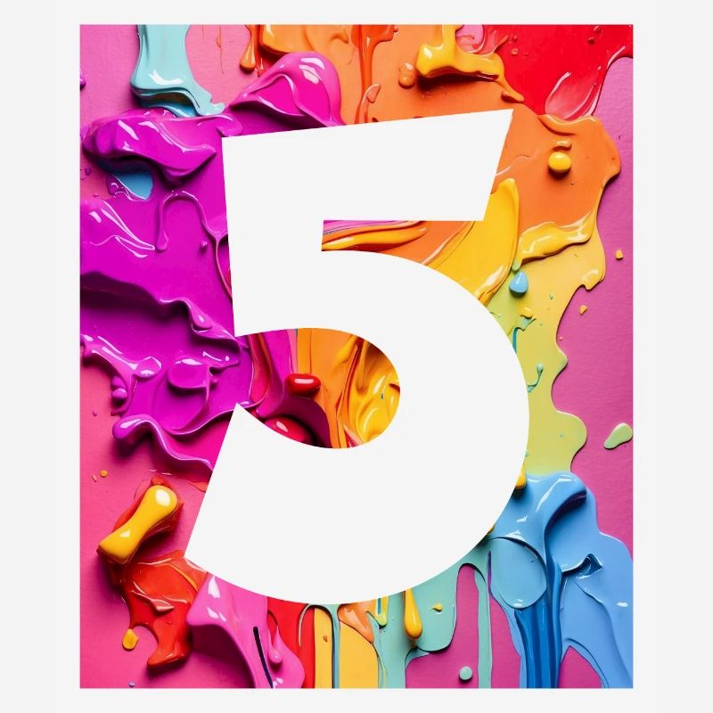 NR. 5 NUMMER 5 BUNT 5. GEBURTSTAG