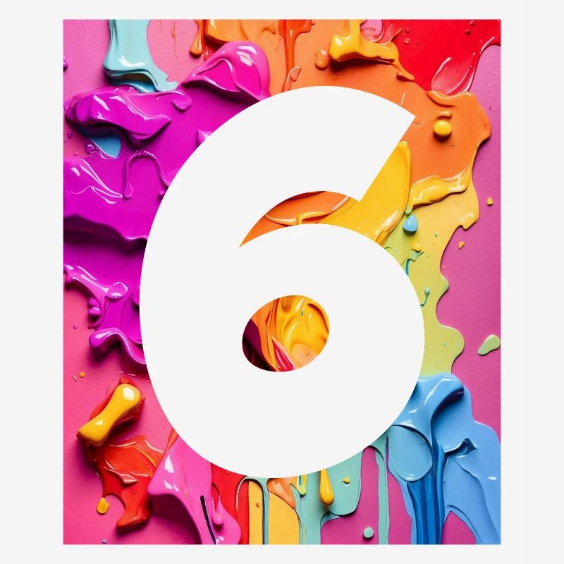 NON. 6 NUMÉRO 6 COLORÉ 6E ANNIVERSAIRE