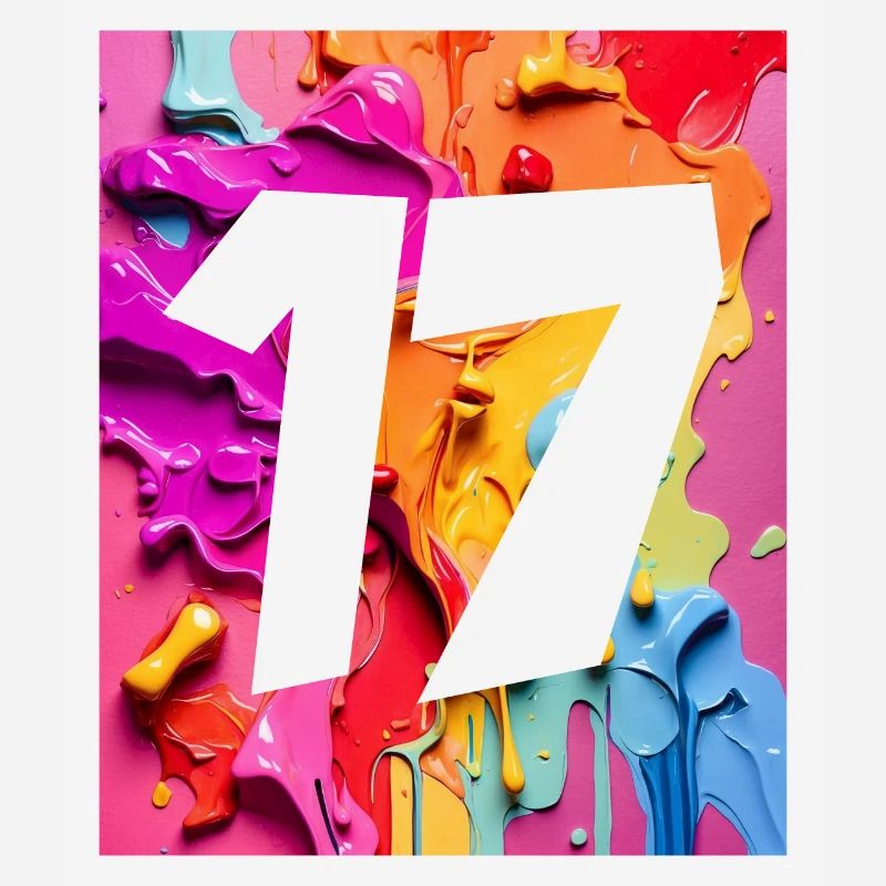NR. 17 NUMMER 17 BUNT 17. GEBURTSTAG